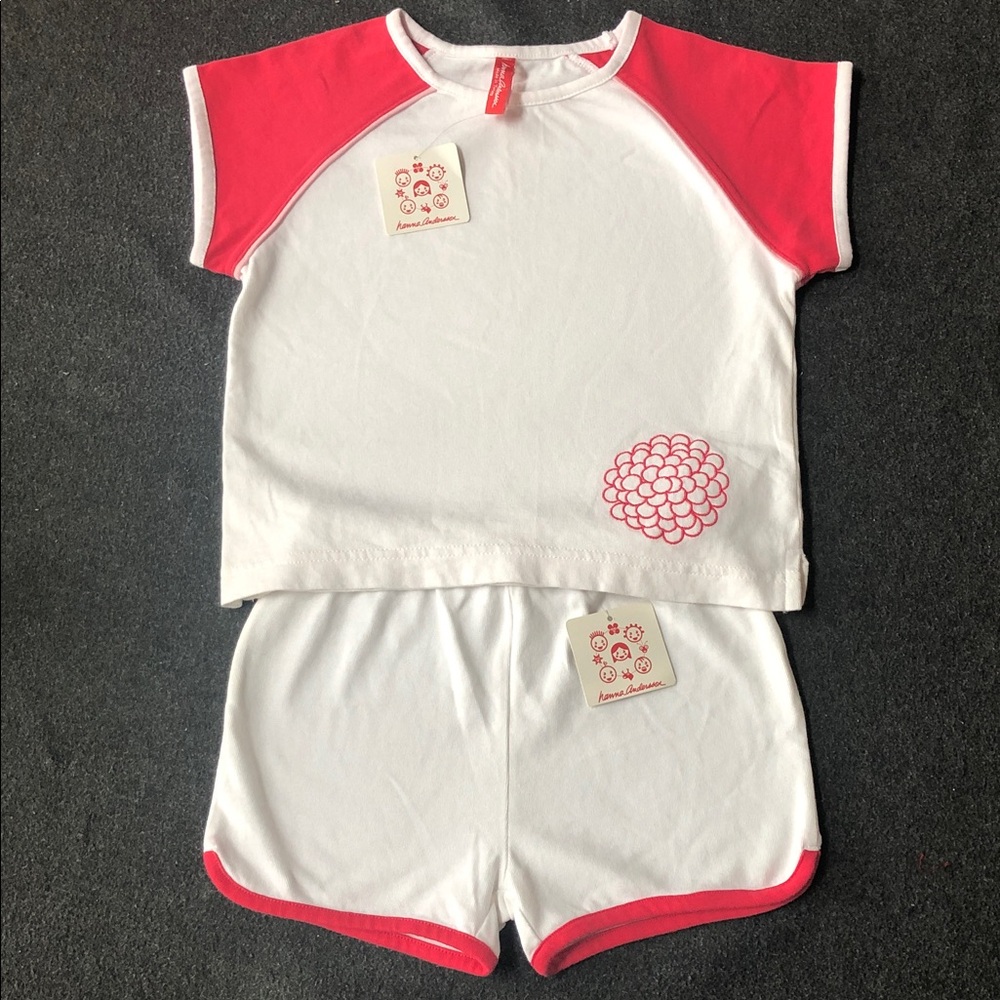 Hanna Andersson Girl’s 100% Cotton T-Shirt & Shorts Set Size 110 (4-6Yrs)